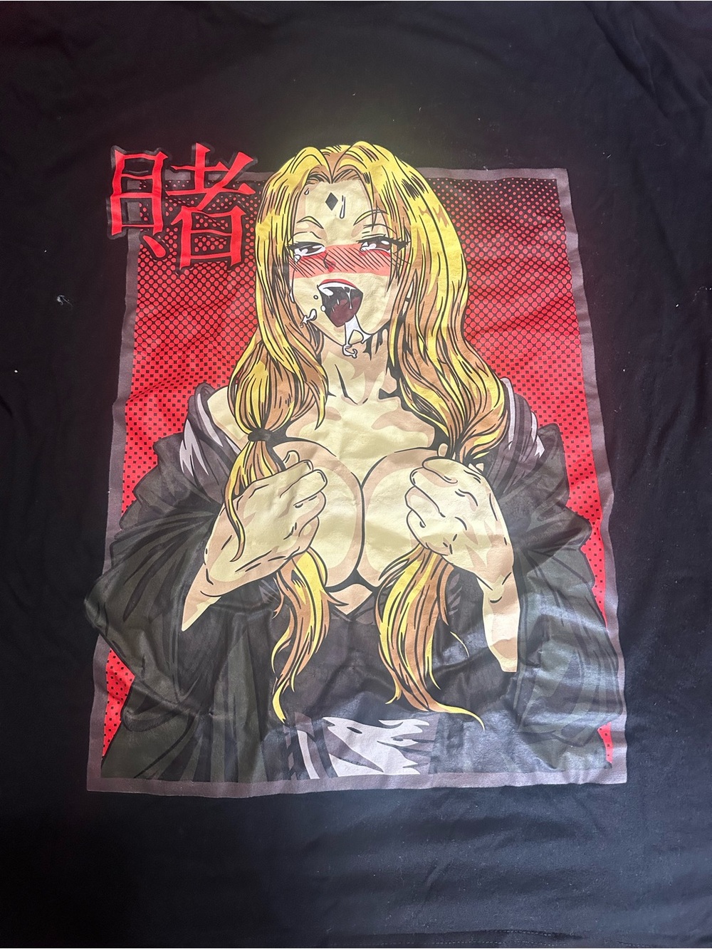 Anime Graphic Tee Blonde hentai chick drooling unbranded never worn